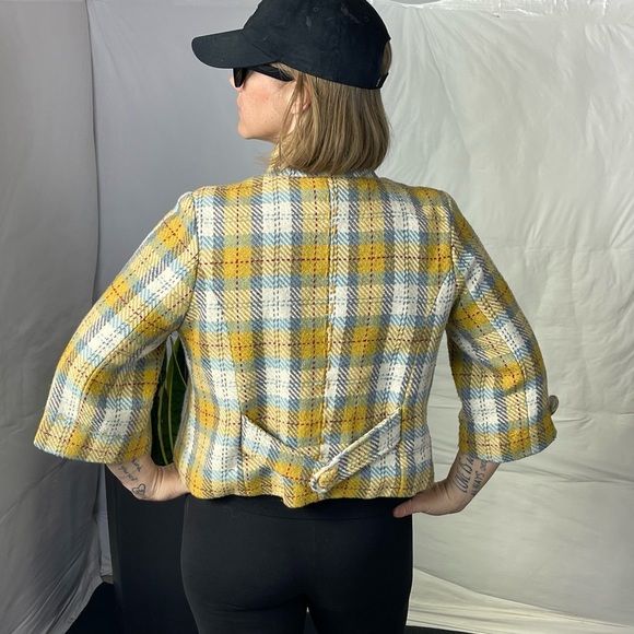 Retro Mustard Plaid Jacket - Picture 2 of 9